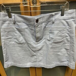 J.Crew Factory Blue & White Stripe Mini Skirt Size 10 Stretch Preppy